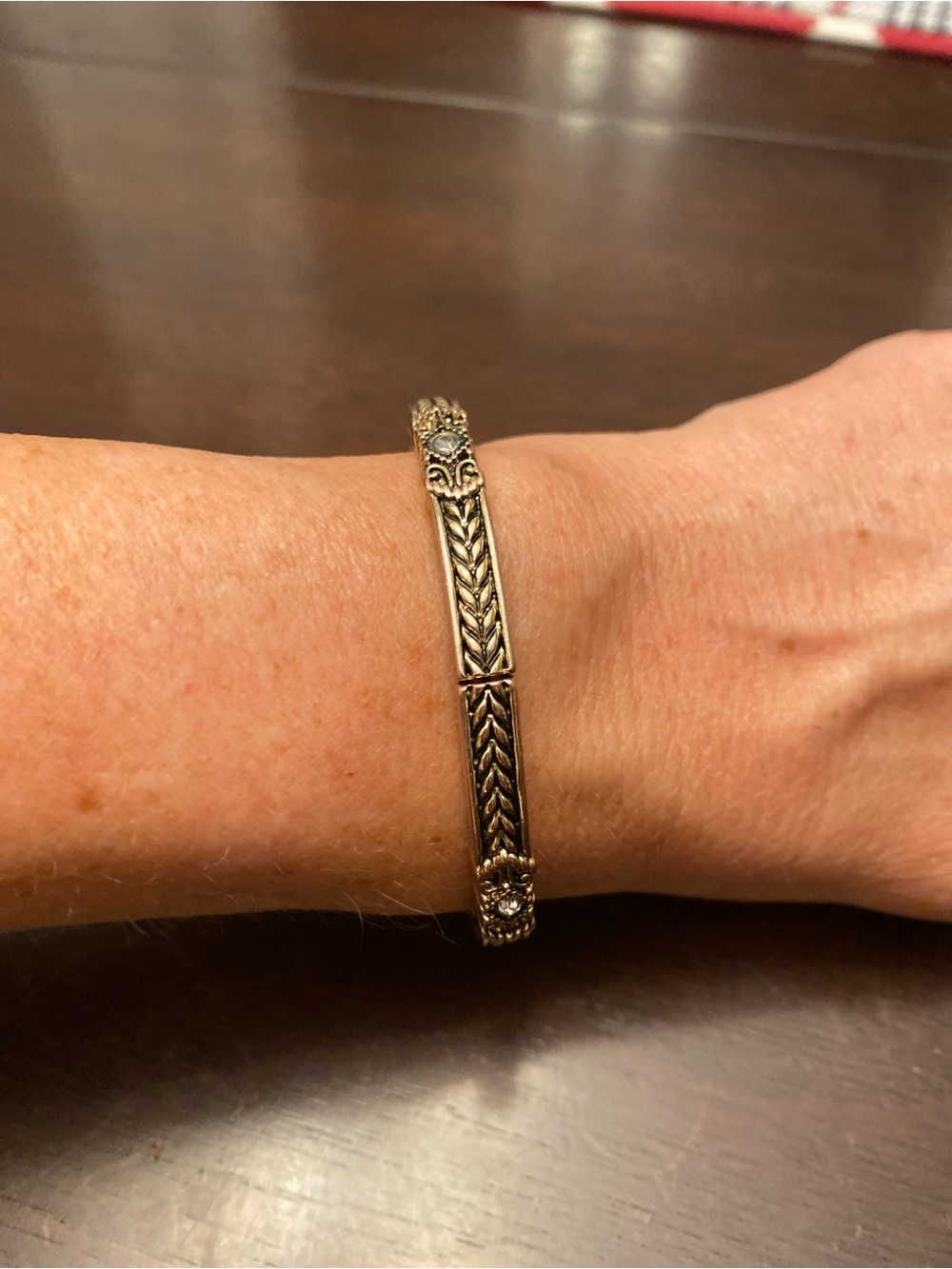 Gold-Tone Braided Detail Women's Elasticized Bracelet